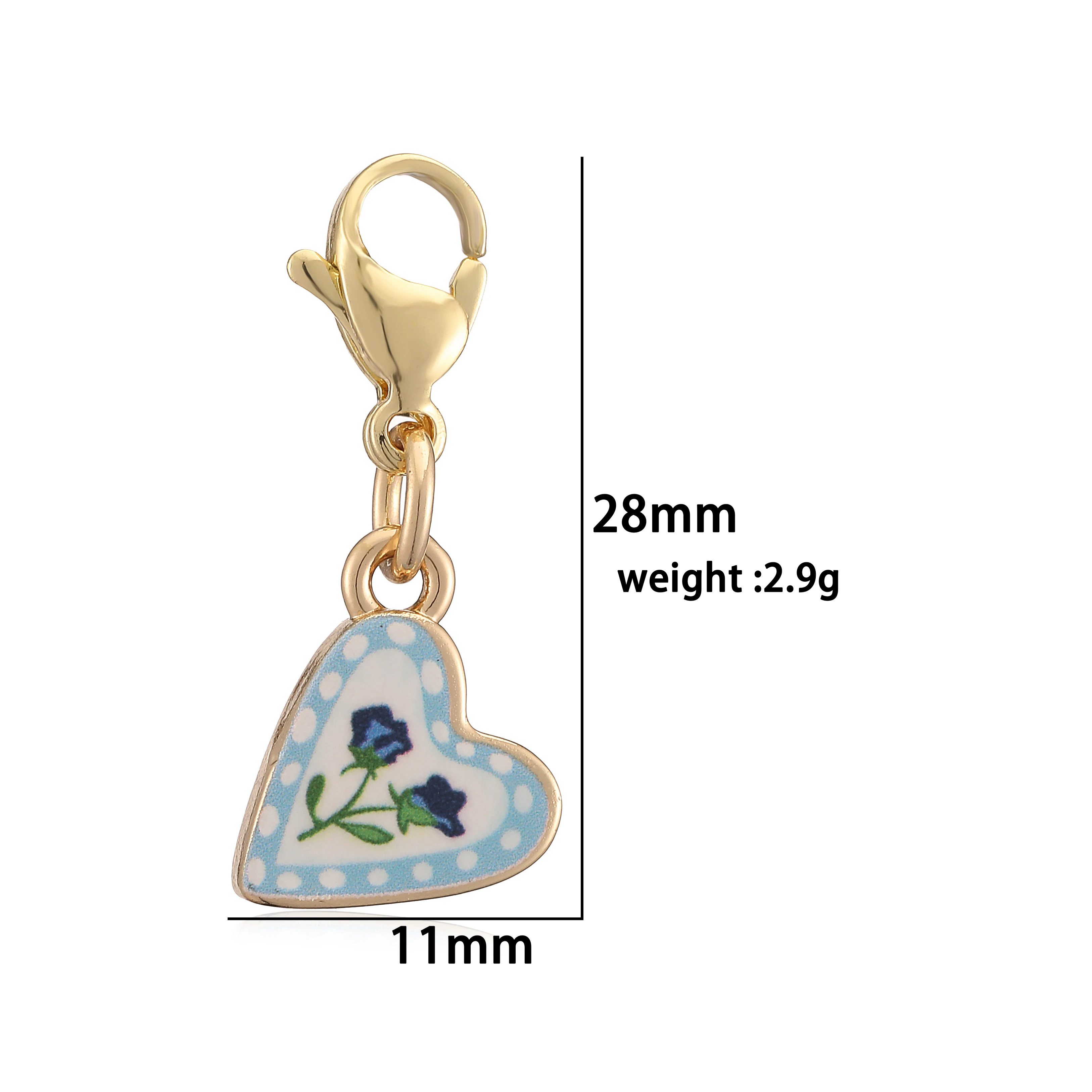 Stainless Steel Popular DIY Color Lobster Clasp Accessories Pendant For Women's Flower Strawberry Flower Charms Jewelry Mak