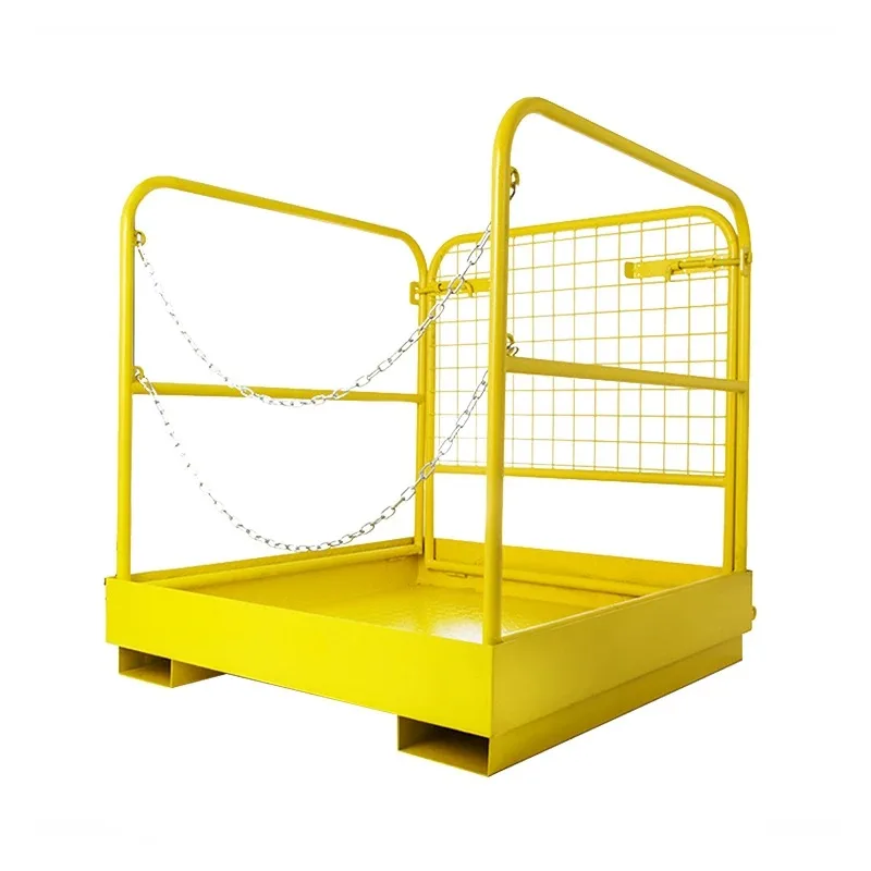 Safety cage manned platform warehouse inventory cage high-altitude outdoor maintenance with guardrail folding forklift