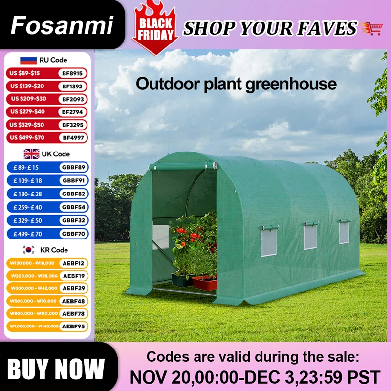 

Outdoor Plant Walk-In Tunnel Greenhouse Cover For Garden Gardening Warm Waterproof Protect Plant Flower Sun Room Hothouse Cover