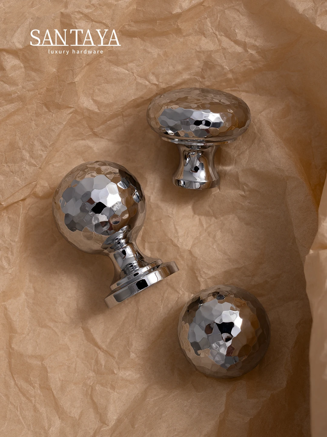 Santaya مقبض درج مطروق من النحاس الصلب مطلي بالذهب والفضة، خزانة ملابس، خزانة مطبخ، ملحقات أثاث