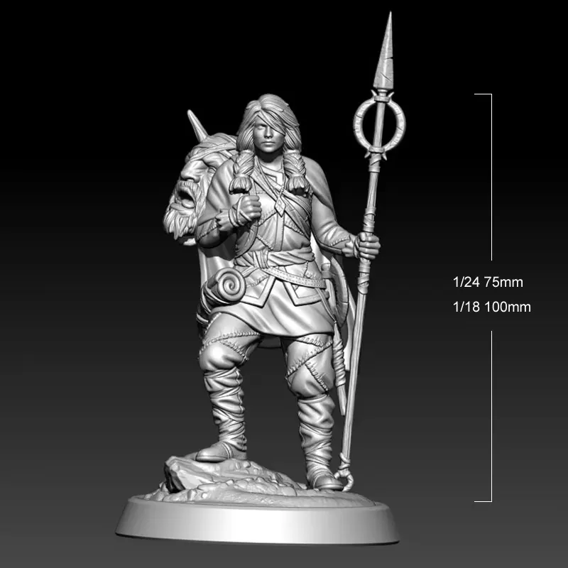 

1/24 75mm 1/18 100mm Resin Model Kits Female Hunter Figurine Unpainted 1/24 7.5cm Figurine 995