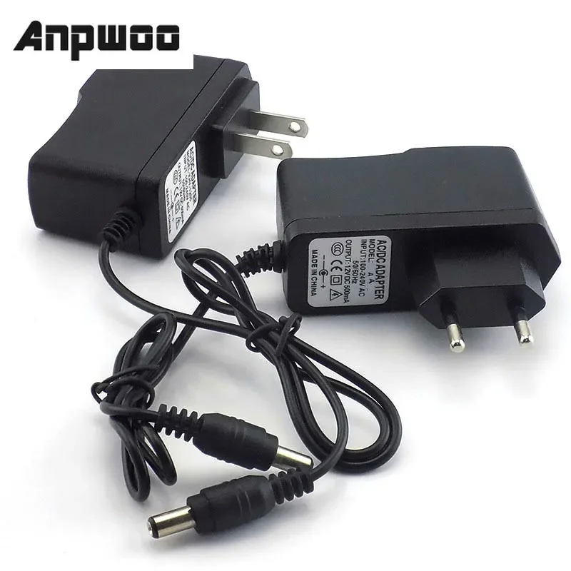 500mA Power Converter supply Adapter AC to DC 12V 0.5A Power Supply US EU Plug Switch 5.5mm x 2.1mm For Strip Light 100-240V