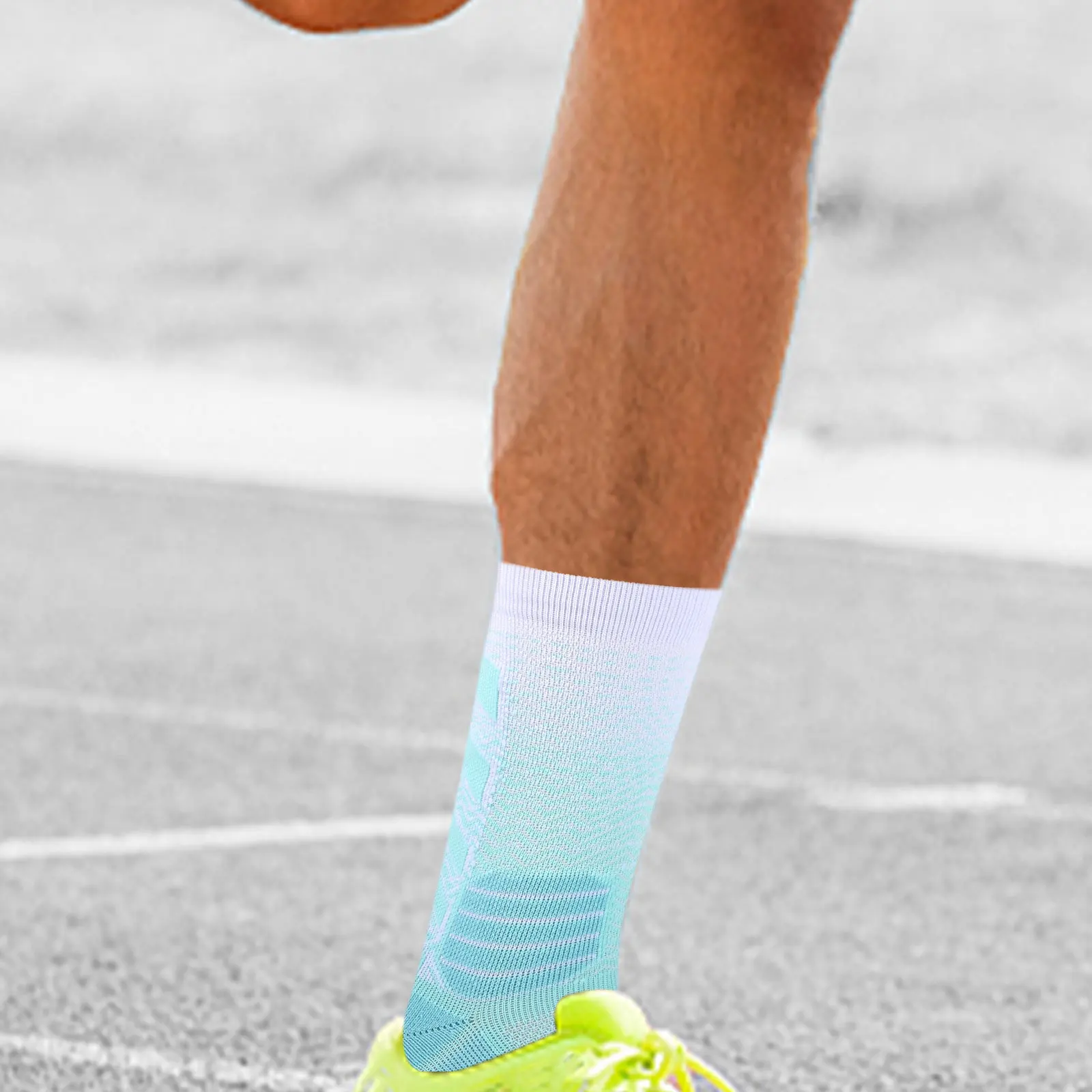 

1 Pair Thick Cushioning Sports Socks Mid Calf Breathable Shock Absorbing Running Basketball Wrestling Socks for Men Elastic
