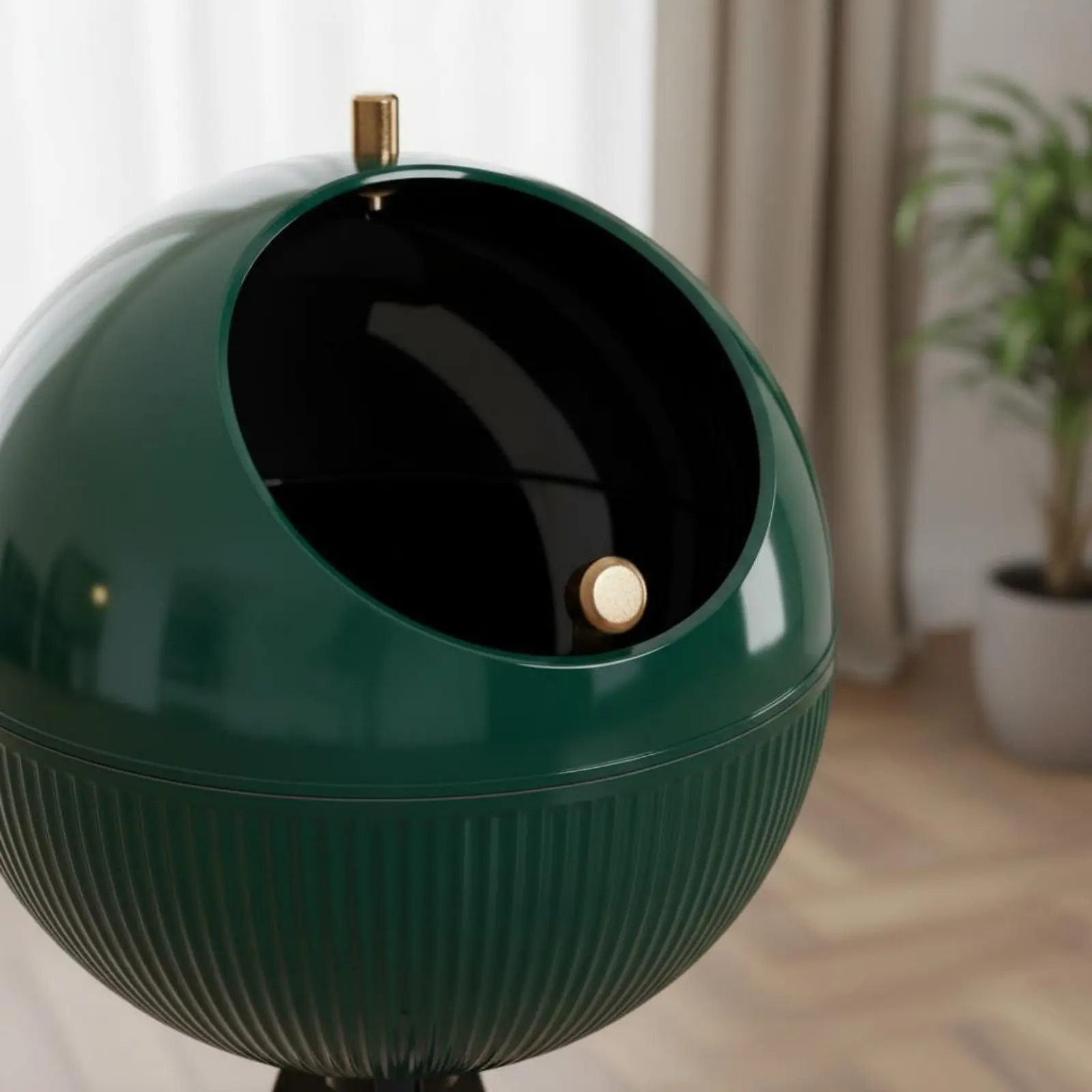 

High Leg Trash Can With Lid Tripod Waste Bin Modern Standing Trash Can Sturdy Lidded Rubbish Bin Odor-Blocking for Living Room