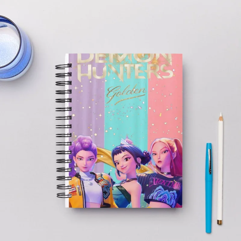 Nuovo Demon Hunters Studente Utile Notebook A6 Kpop Figure adorabili Adesivo elegante per bambini Diario Libro Paintbook Libro di messaggi