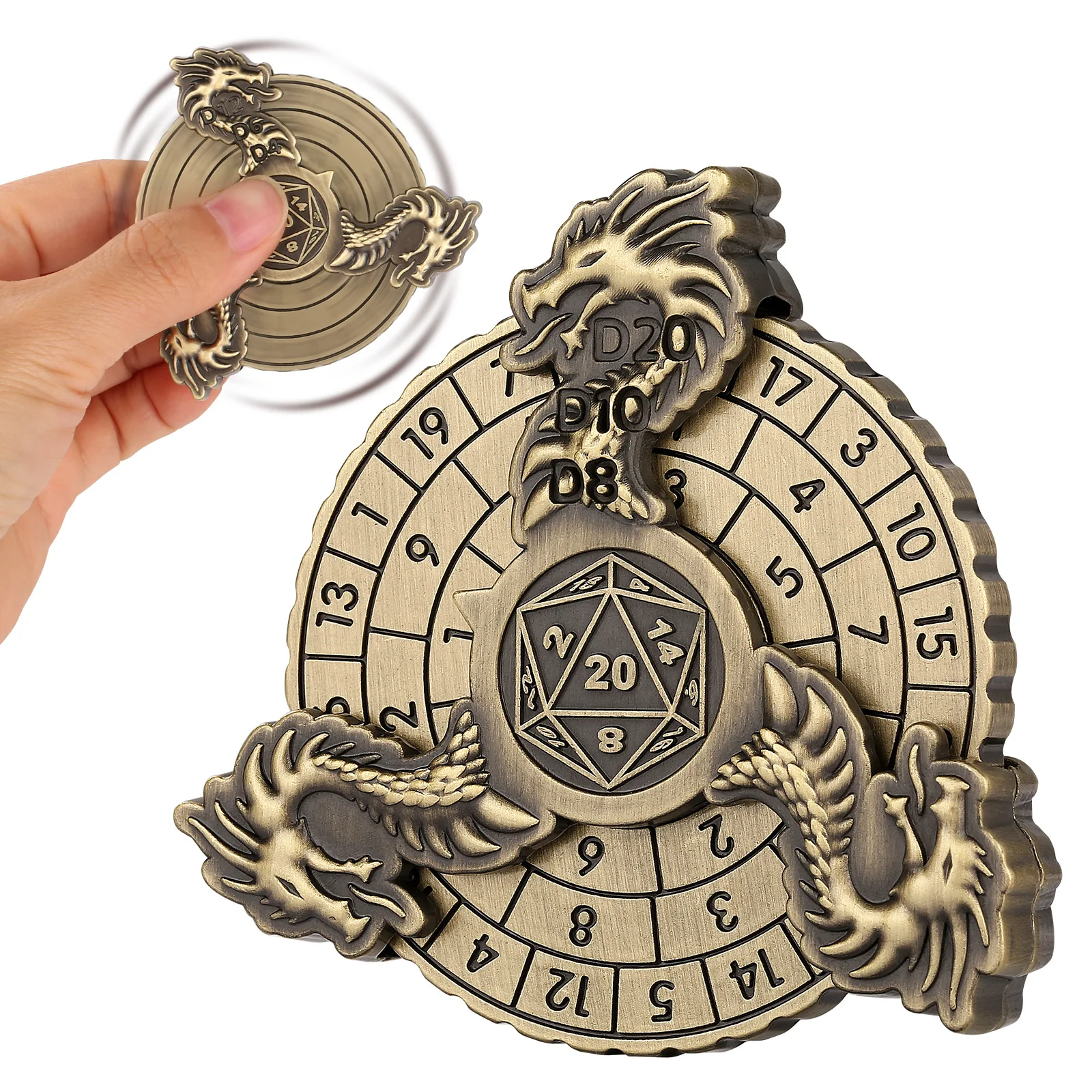 الرجعية ثلاثية الأبعاد تحلق التنين تململ سبينر القرص الدوار EDC الكبار الإجهاد المخلص اللعب DND لعبة النرد لعب الأدوار لعبة القرص الدوار
