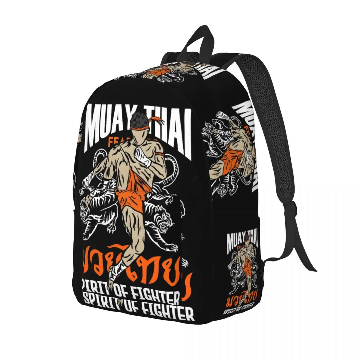 Custom Muay Thai Martial Arts Fighter Canvas Backpacks Warrior Spirit College School Travel Bags Bookbag Fits 15 Inch Laptop