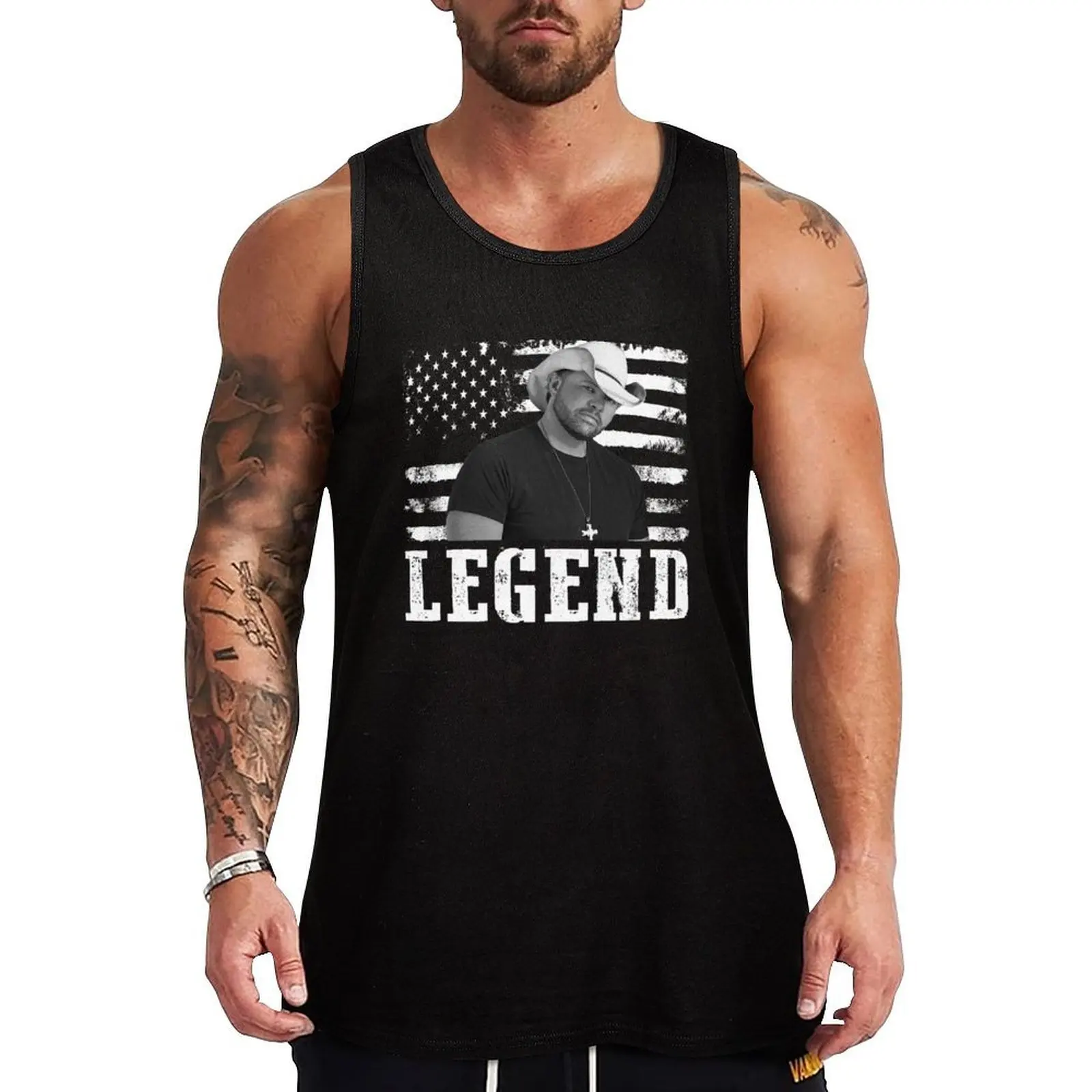 

Distressed American Toby Flag Keith Music Legend Tank Top Comfort Basic Tank Top Cotton Sleeveless Daily Shirt