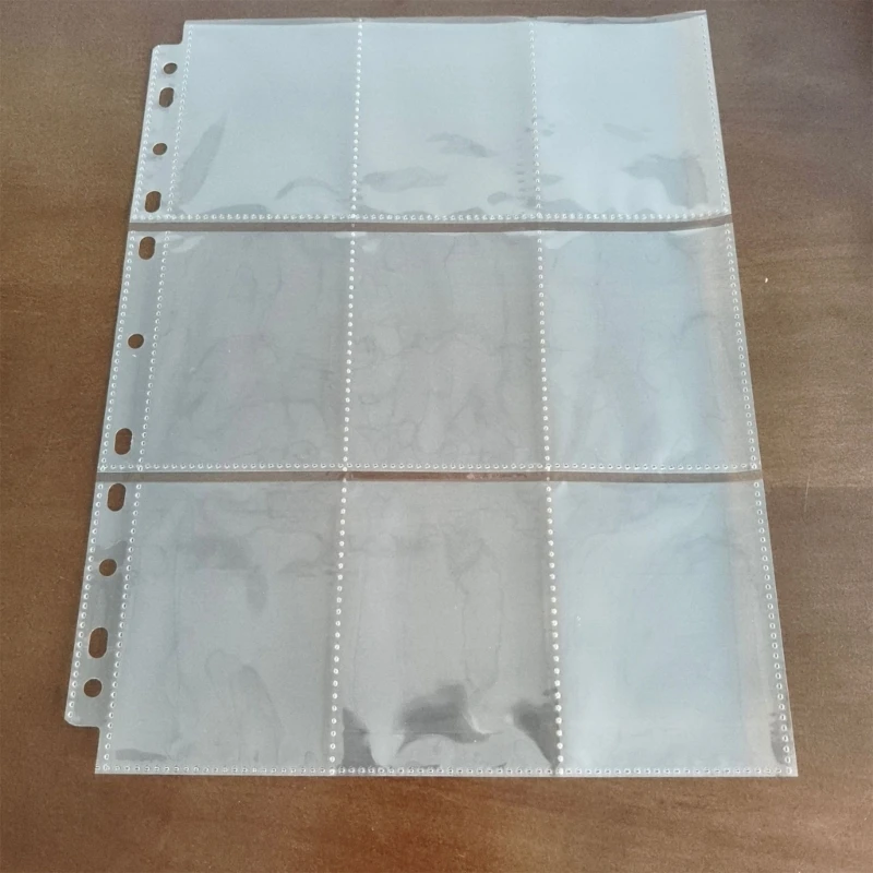 Business Card Album Refill Sleeves, Multi-Pocket Plastic Card Organiser Pages, Punched Inserts, 30 Pieces for Office F19E