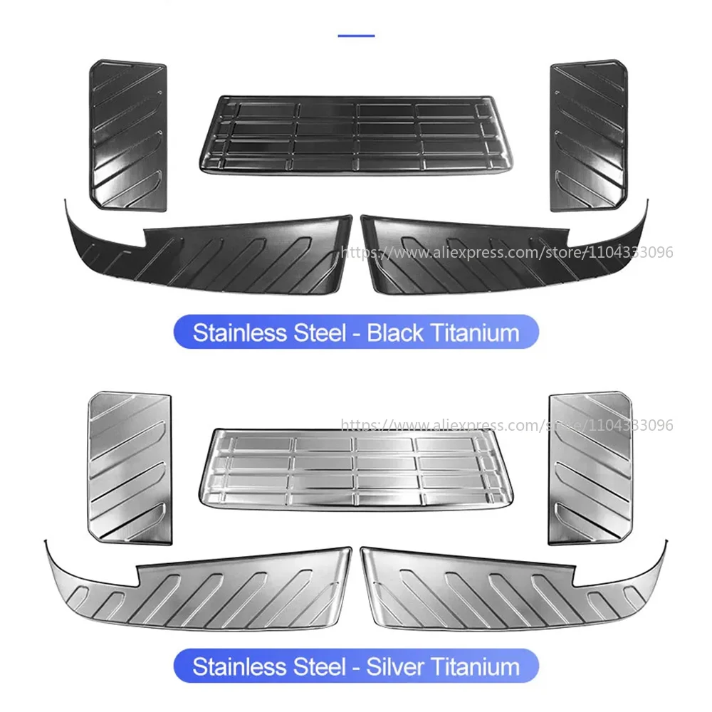 Car Trunk Bumper Door Sill Cover For Ford Ranger T9 2023 2024+  Stainless Steel Rear Fender Protector Stick Decoration