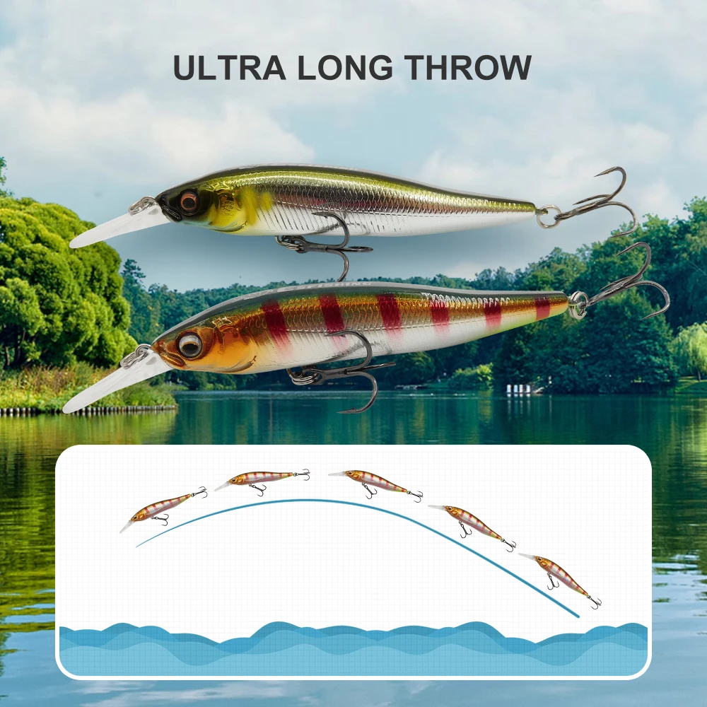 ESFISHING NEW Quality Wobble Hard Lure NAHAN 75mm 7.1g 0-2.4 dive Fishing Baits flow Floating Minnow Isca Artificial