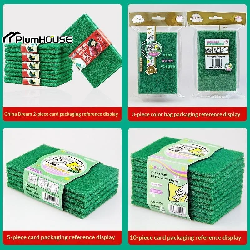 5Pcs Abrasive Hand Scouring Pad Abrasive Sponge Scourer Pads Polishing Cleaning Tools Square Nylon Scouring Pad