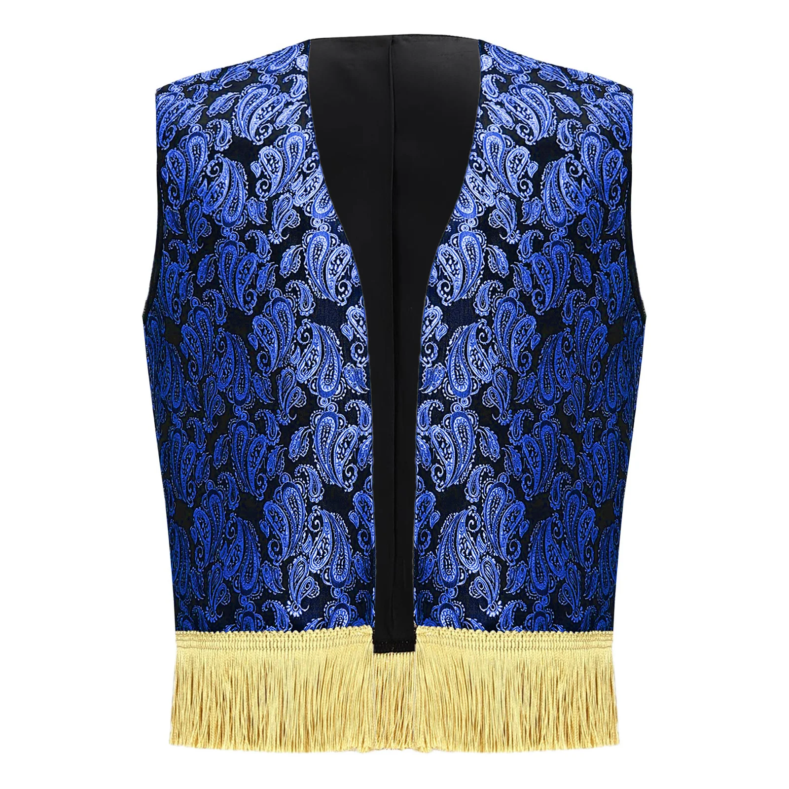 Halloween Prins Aladdins Kostuum Jongens Sprookje Anime Rollenspel Outfits Jacquard Jas Open Vest Print Omzoomd Vest Tops