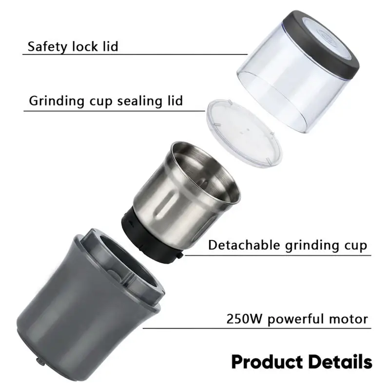 Professional Electric Coffee Grinder Factory OEM Wholesale Custom Stainless Steel Blades for Cafe, Travel & Home Use