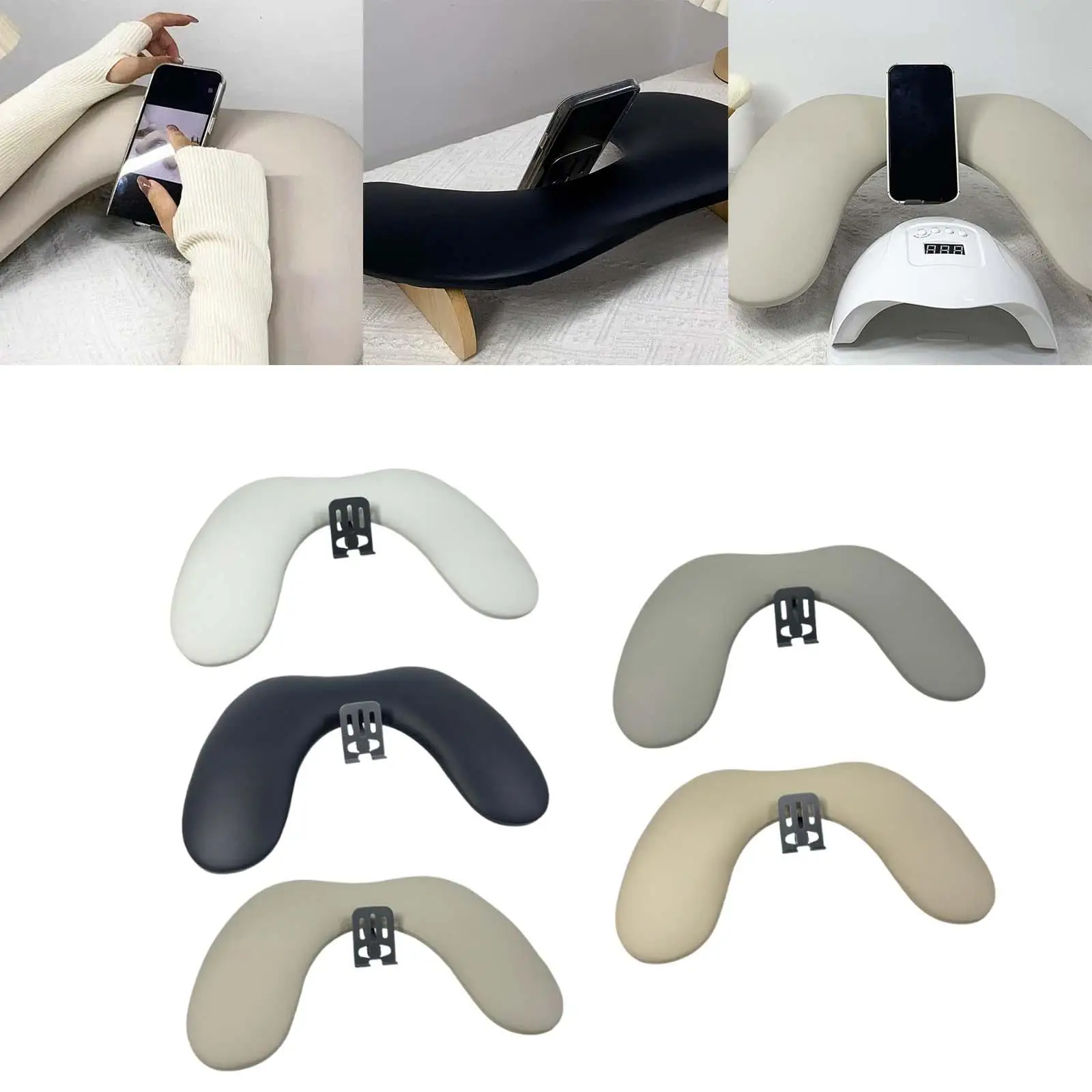 Repose-bras de manucure, repose-main pliable, outil de manucure avec support de téléphone pour manucure, ongles en acrylique pour débutant