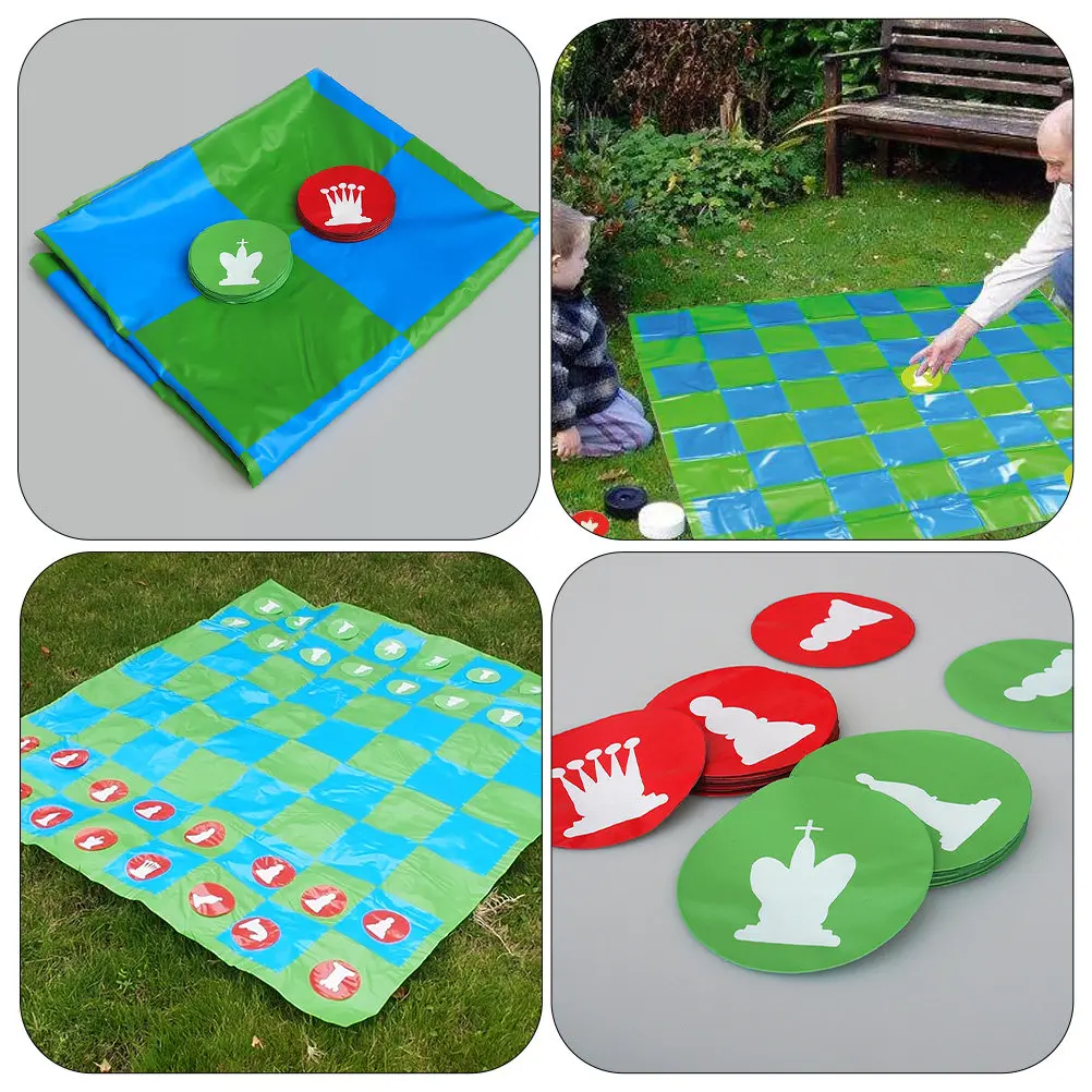 

Folding Chess Board PVC Kit Portable Multi-Function Game Set Children Education Lightweight Travel Outdoor Plaything