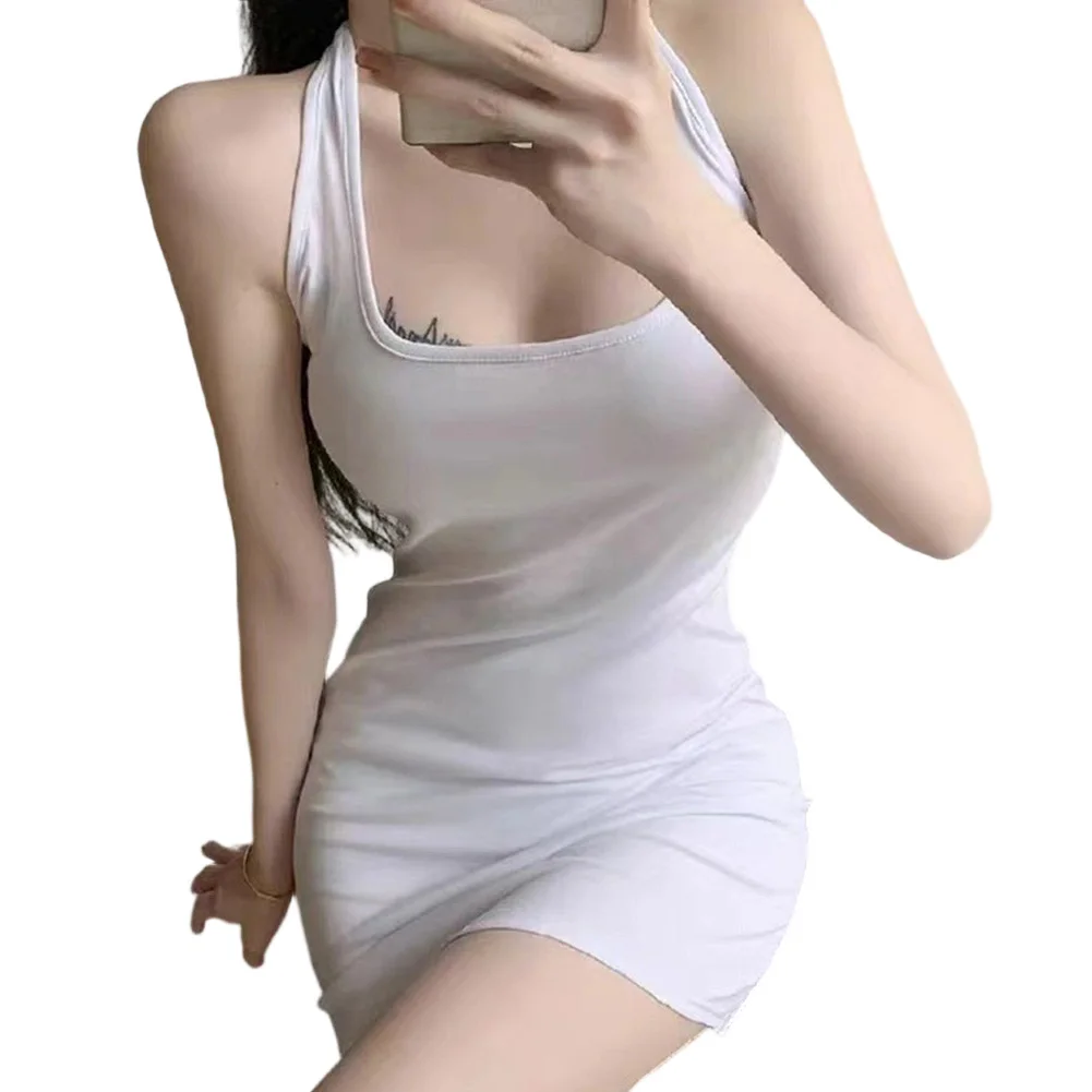 

Women Summer Sleeveless Backless U Neck Camisole Dress Slim Bodycon Sheath Dress for Club Party Nightclub Events