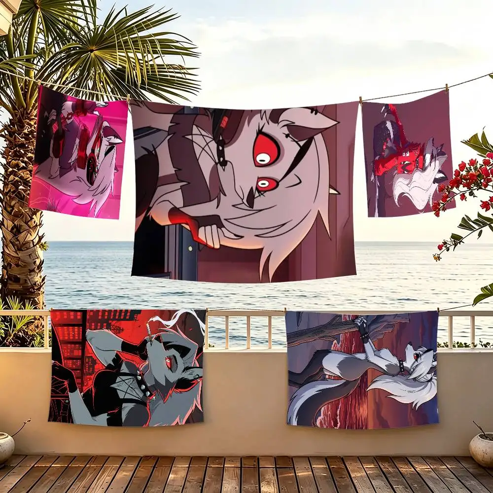 H-Helluva Boss Loona Hellhound Teen Demon flag For Camping Party Picnic Studio Booth Background Wall Interior Decoration Banner