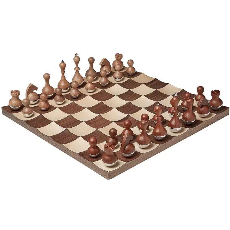 

High-end chess, solid wood chessboard tumbler swing ornament
