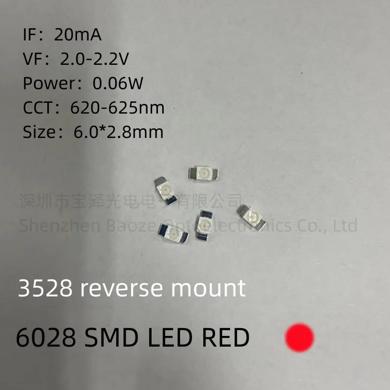 100PCS/Lot 6028 LED White  Pink Red Yellow  Blue Green  Mechanical Keyboard High Quality