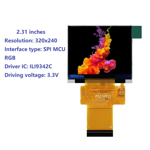 2.31 인치 HD LCD 디스플레이 SPI MCU RGB 인터페이스 ILI9342C 드라이버 ic 