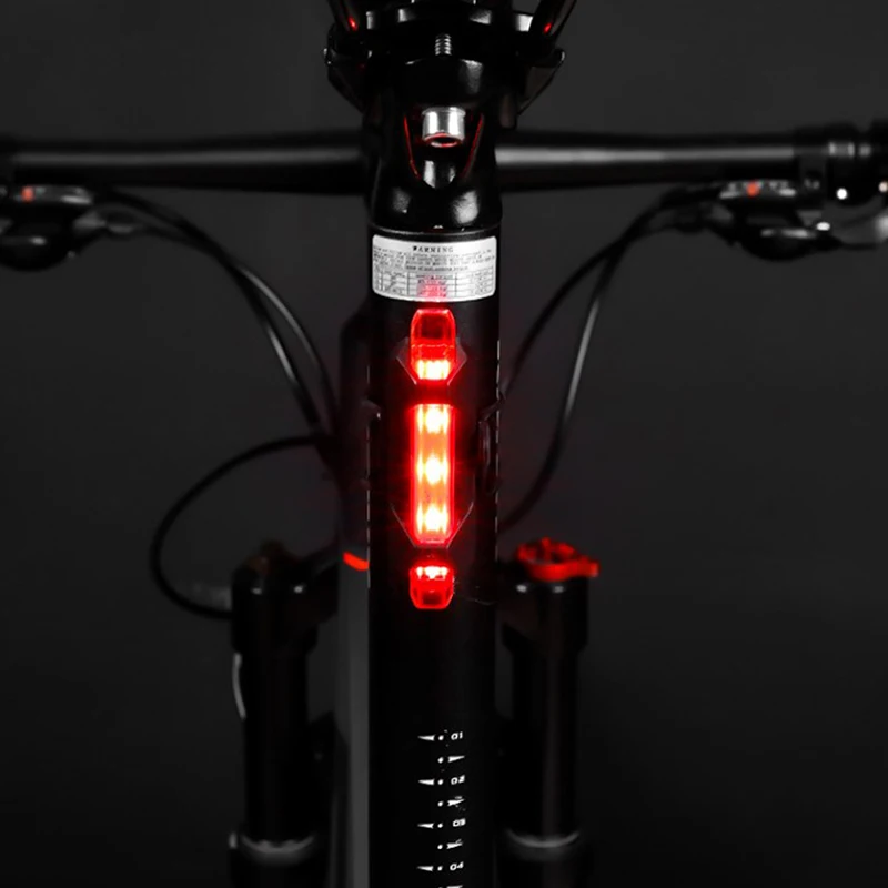 Bicycle Rear Light Waterproof USB Rechargeable LED Safety Warning Lamp Bike Flashing Accessories Night Riding Cycling Taillight