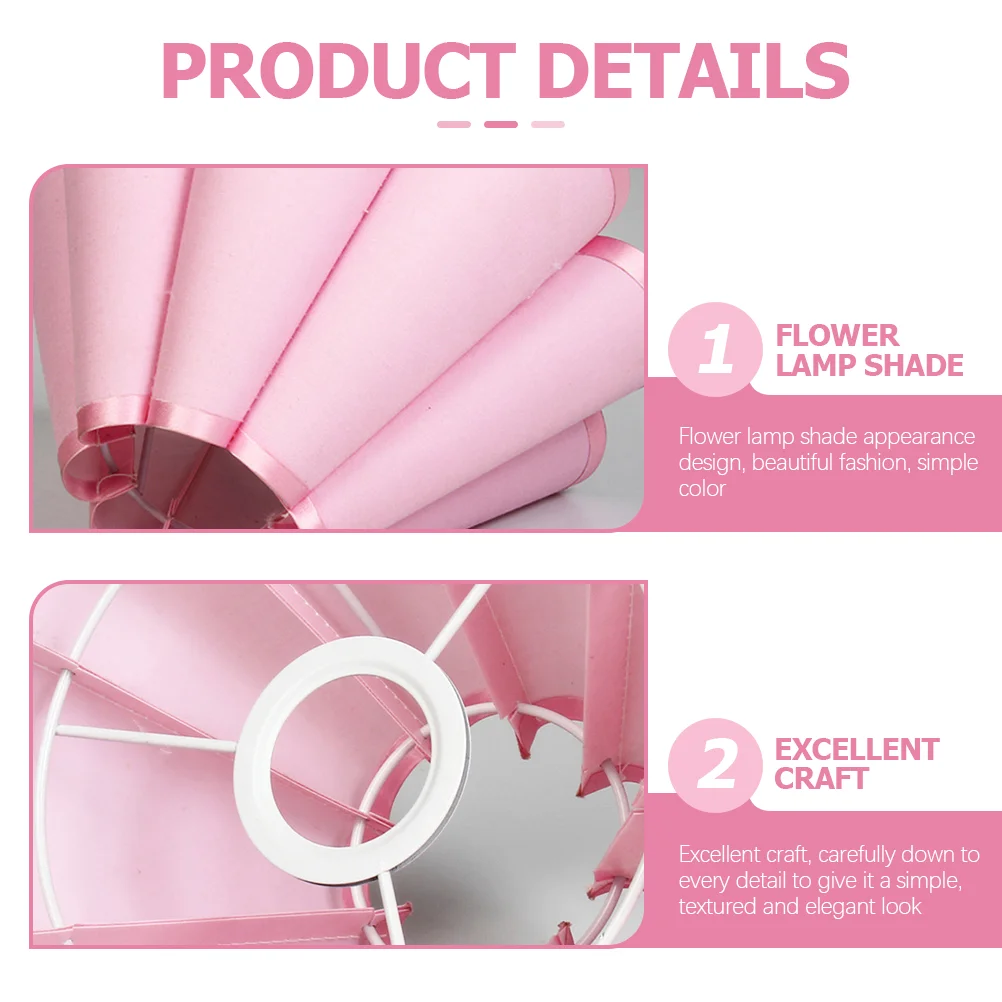 Light Covers Wall Shade Fabric Electric Petal Shape Fixture Accessory Pink Lampshades for Table Decorative