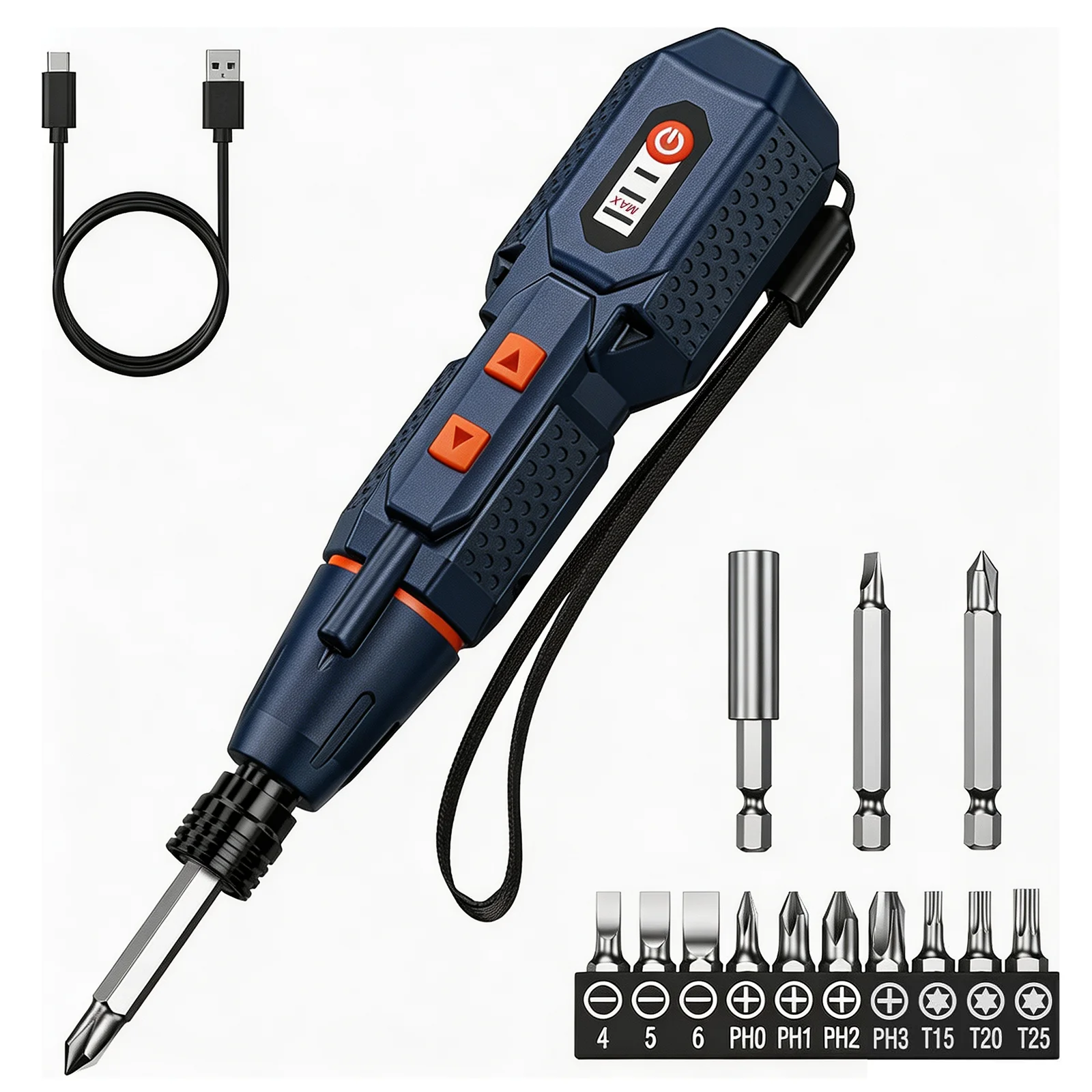 Cordless Electrical Screwdriver Set 4.2V Smart Electric Screwdrivers with LED Lights USB Rechargeable Home Repair Tools Kit