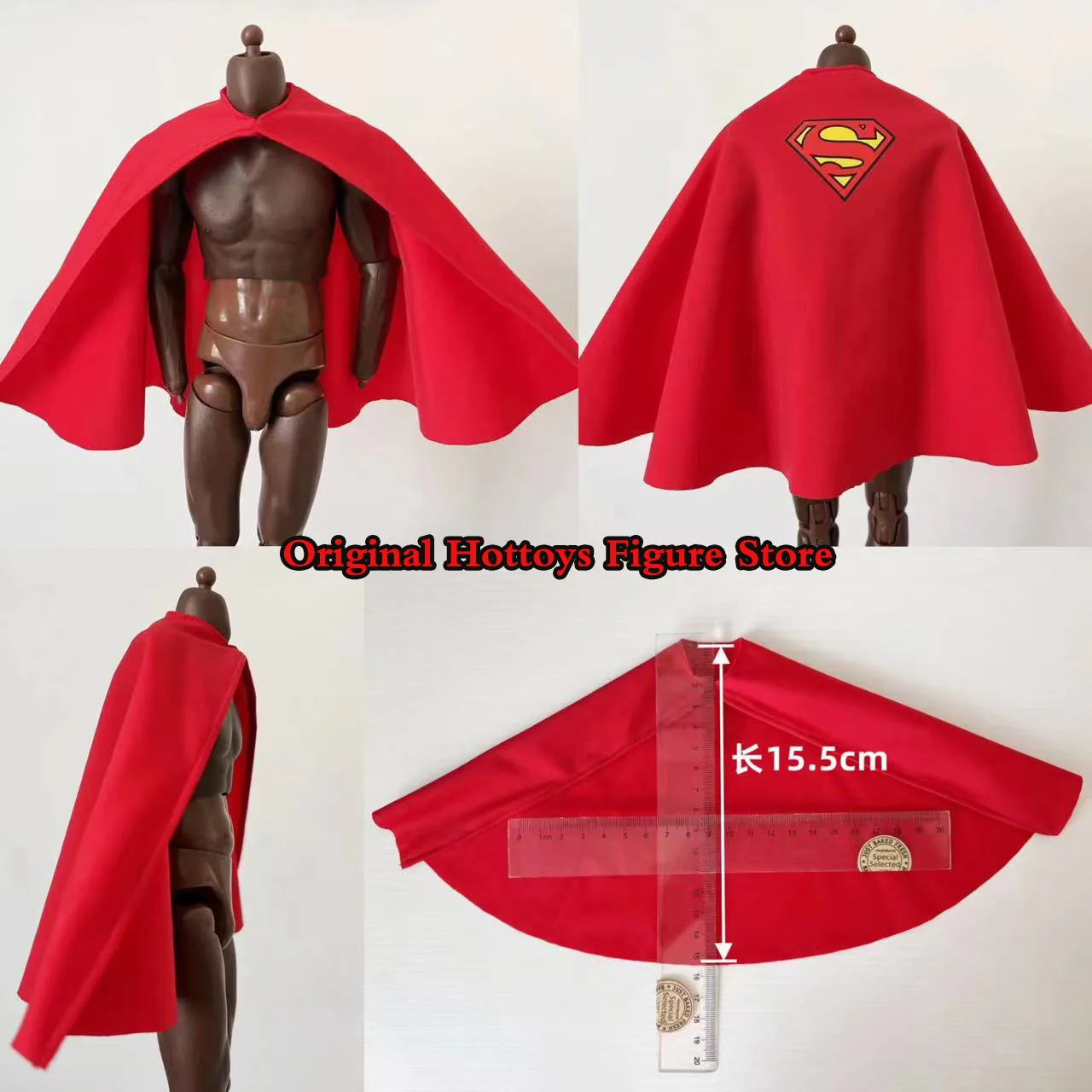 Rote Umhänge für männliche Soldaten im Maßstab 1/6 mit Superman-Logo-Trend