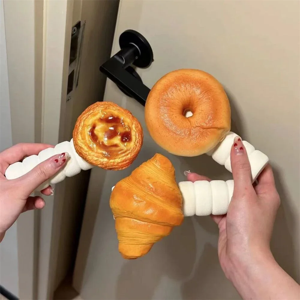 Croissant Egg Tart Door Knob Covers Right Side Door Model Handle Cover Anti Bump And Anti Static Cute Door Handle Protector