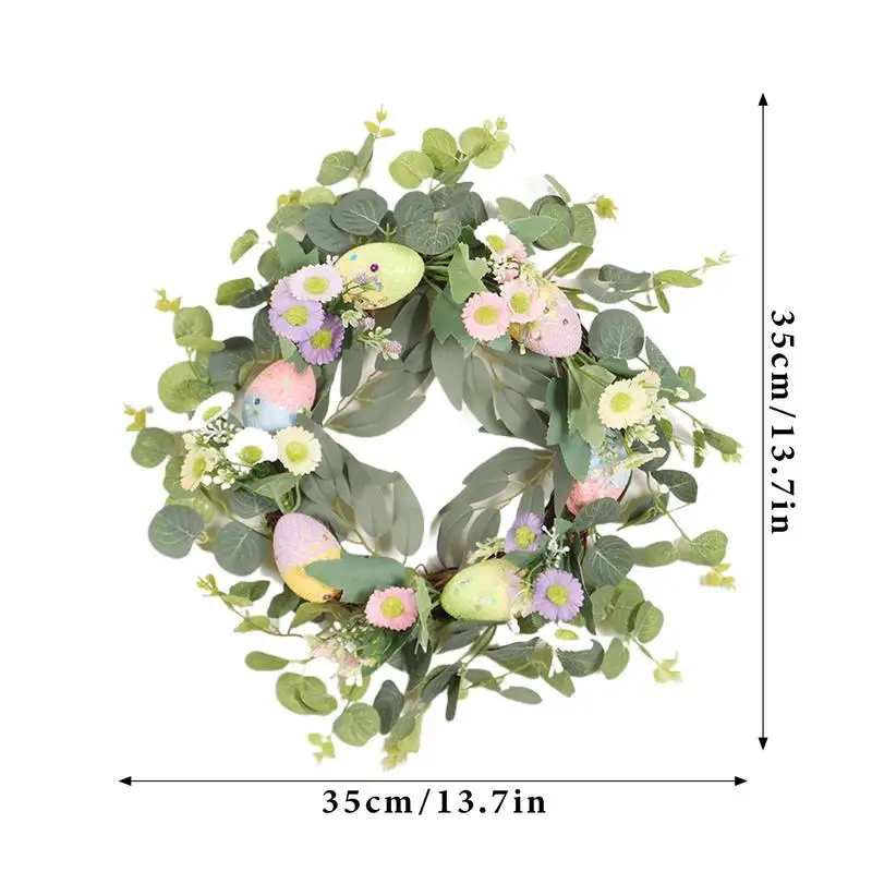 앞 문짝 딸기용 용수철 화환, 문짝 화환, 용수철 인공 꽃, 계란 데이지 꽃, 부활절 데이지 화환