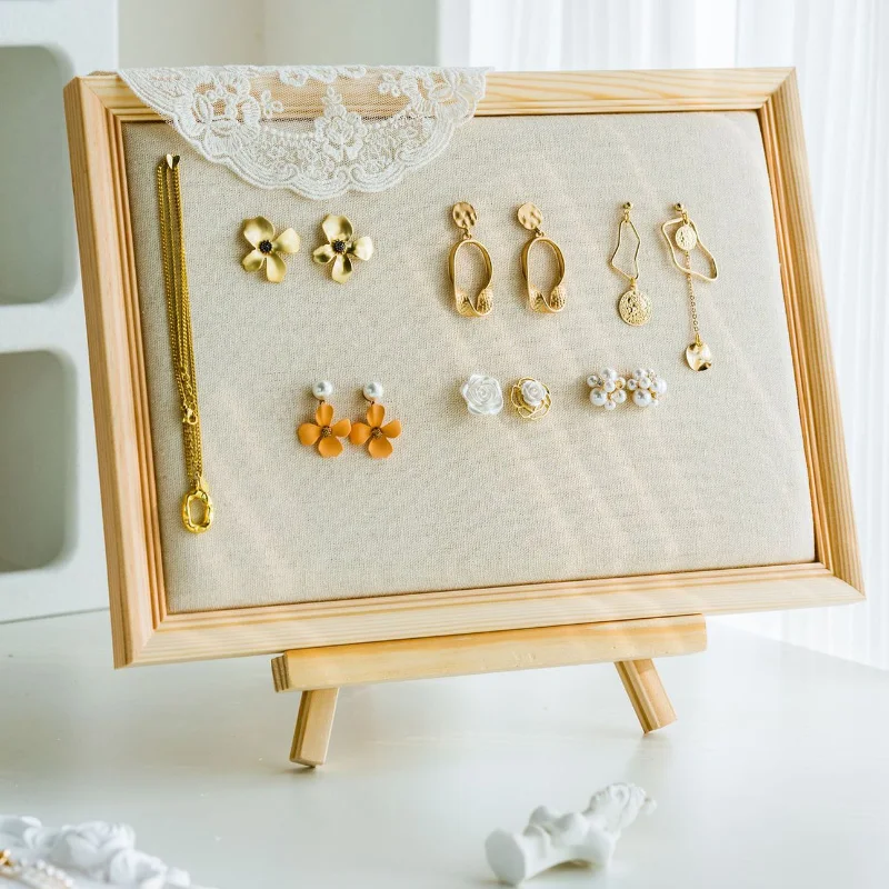 

Wood Frame Jewelry Earrings Display Rack Storage Rack Jewelry Display Board Product Photography Props