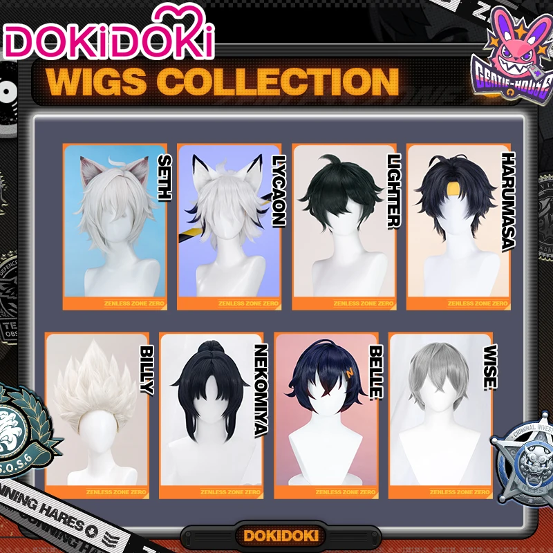 EN STOCK Seth Lowell más ligero Billy Wise Asaba Anby Von Lycaon peluca juego Zenless Zone Zero DokiDoki ZZZ Cosplay orejas cola tapa gratis