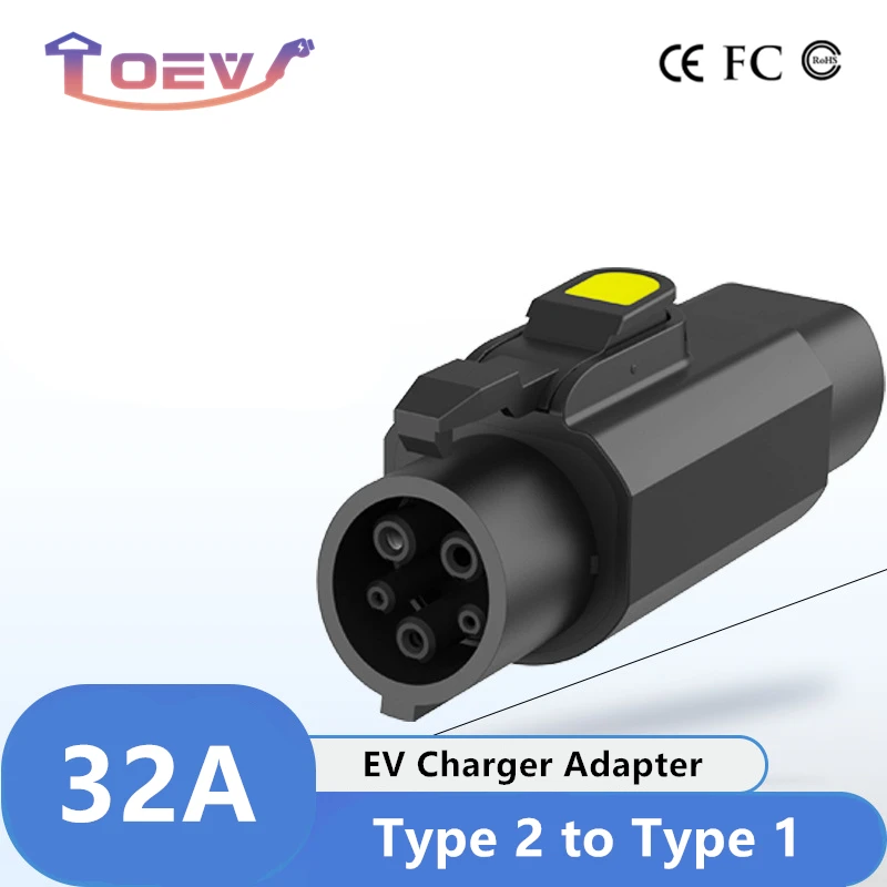 

Новинка Адаптер зарядного устройства для электромобилей внешний к SAE J1772 переходник Тип 2 к тип 1 адаптер для электромобилей 32 А 220 В конвертер зарядного устройства для электромобилей