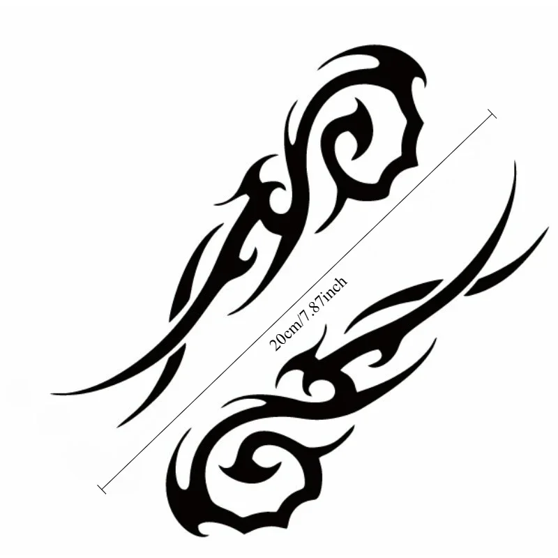 Flame Racing Stripe Sticker Red Black Sporty Vinyl Decal Scratch Cover for Car Sill Bumper Motorcycle Truck RV Boat