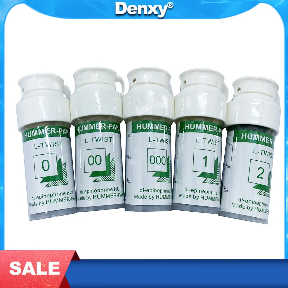 Denxy 5 Bottle High Quality Dental Retraction Cord Dental Thread Disposable Gingival Retraction Knitted Cotton Cord Oral Care