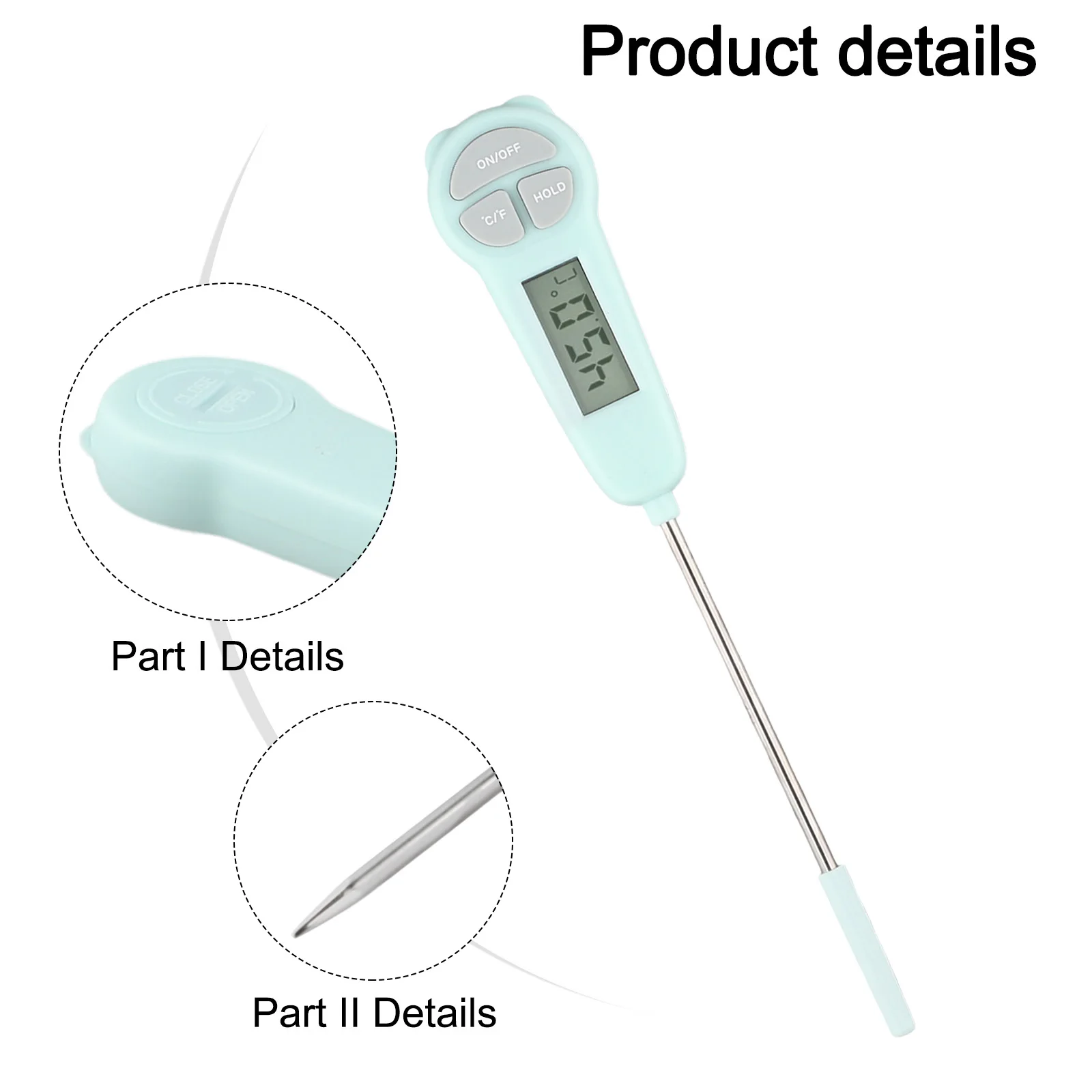 1pc High Precision Food Thermometer Kitchen Baking Baby Bottle Thermometer Electronic Probe Type Milk And Oil Temperature Gauge