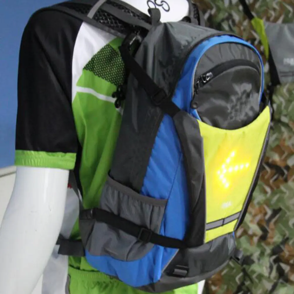 

LED Cycling Saddle Vest with Wireless Remote Control Turn Signal Indicator Waterproof Padded Saddle Backpack for Night