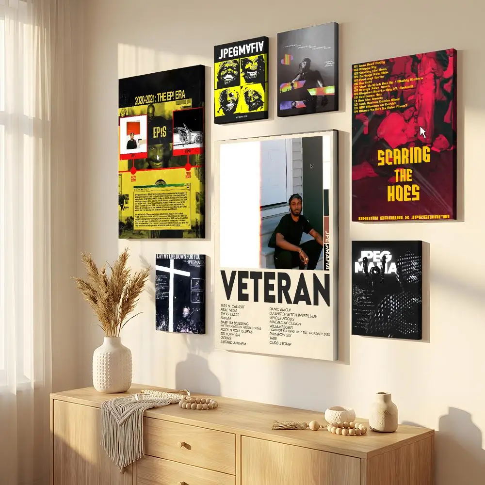 J-Jpegmafia Album Framed Wall Painting Canvas Wall Art Inner Frame Waterproof Home Decor For Living Room