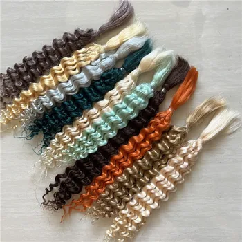 Boneca reborn com raízes à mão, 10 cores mais recentes, encaracolado, mohair, cinza, marrom, verde, faça você mesmo, bjd ob11, boneca reborn, acessórios de peruca