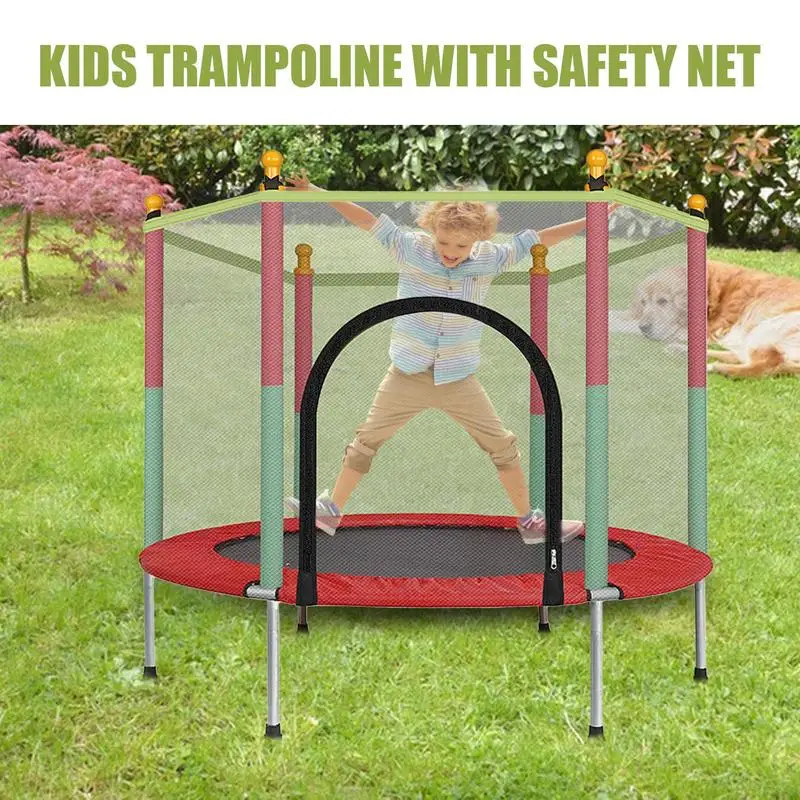 

Kids Trampoline Indoor Recreational Trampoline For Children 55 Inch Bouncing Entertainment Equipment For Kids Fitness Training
