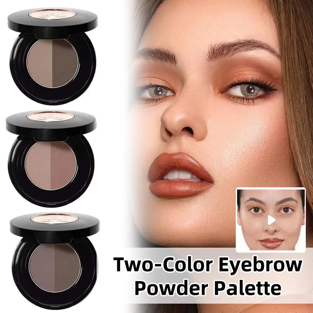 6 色多機能眉パウダーデュオ高彩度簡単に適用できる自然な演色二色眉パウダーシャドウ