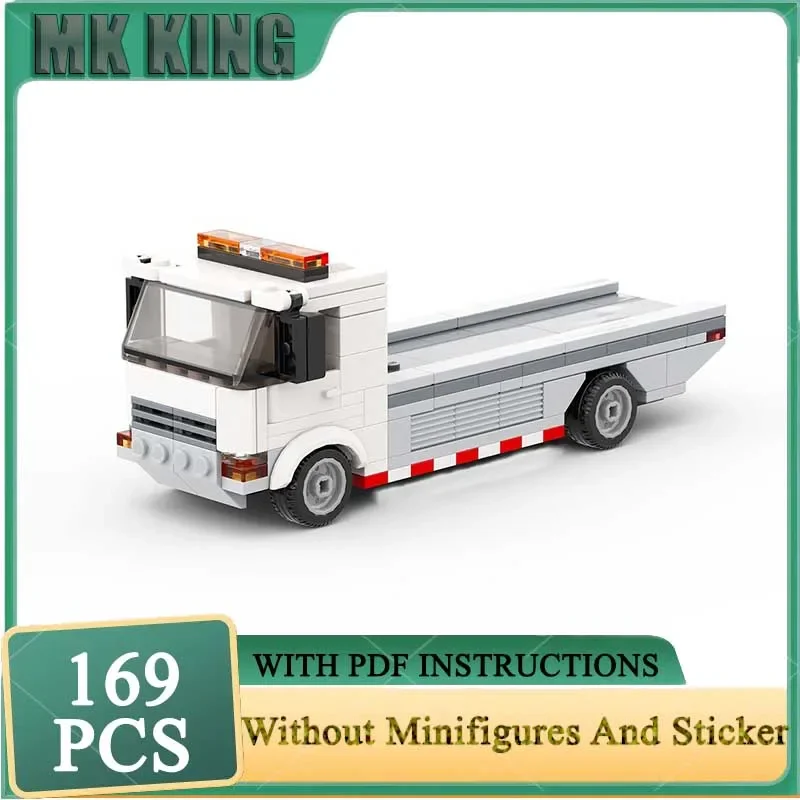 

Городской автомобиль Moc, строительные блоки, 6-широкий планшетный эвакуатор, модель, технология, кирпичи, сделай сам, сборочные игрушки, строительный праздничный набор, подарки