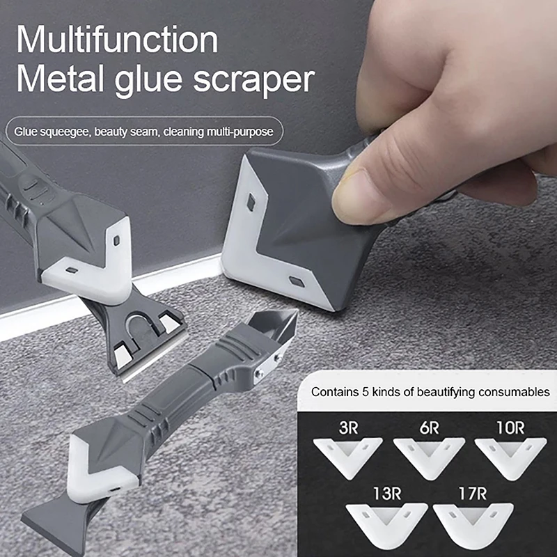 3-in-1 Silicone Scraper Sealant Smooth Remover Tool Set Mould Removal Hand Tools for Kitchen And Bathroom