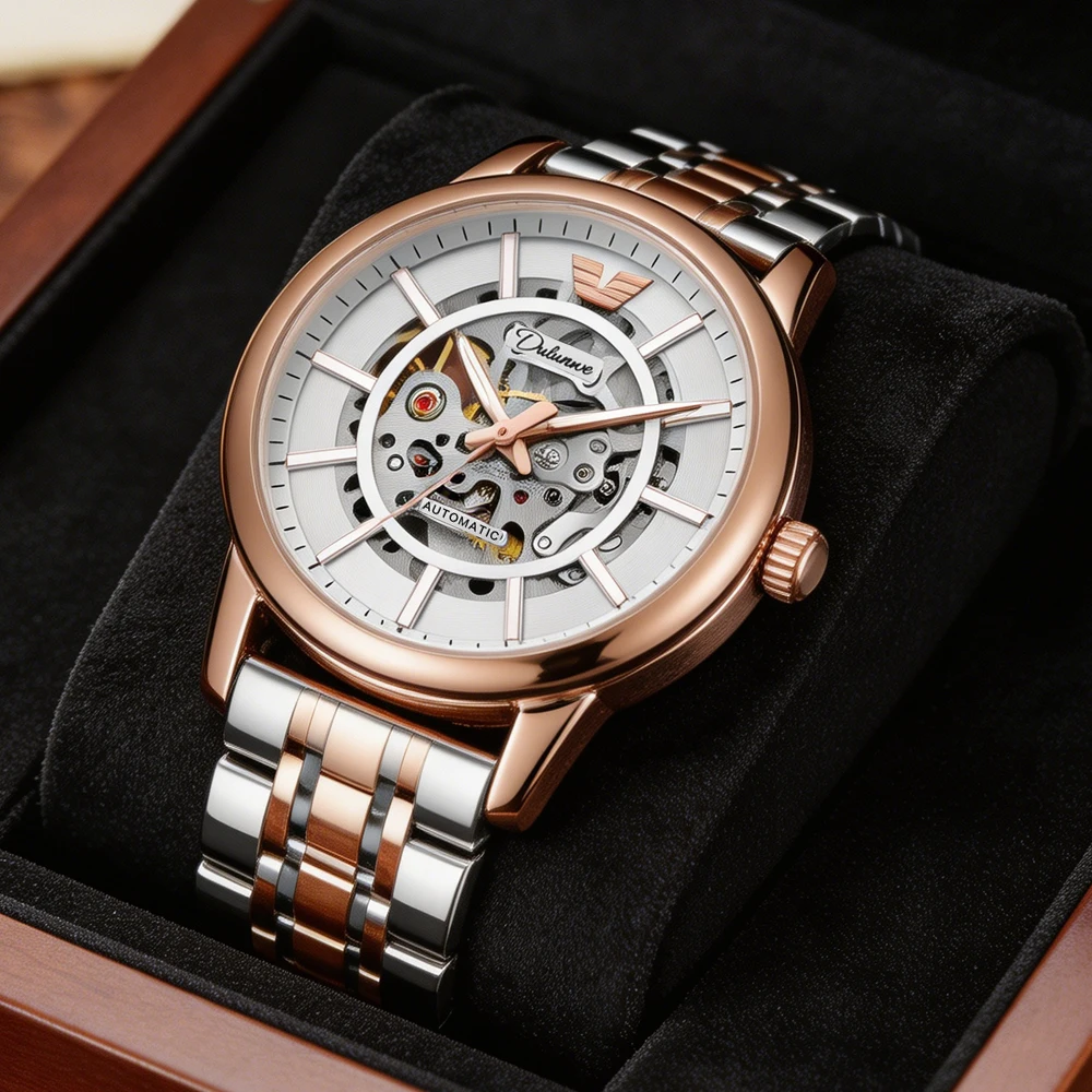 

New Top Brand Luxury Tourbillon Mechanical Watch Men Stainless Steel Waterproof Fashion Hollow Automatic Watch Mens Reloj Hombre