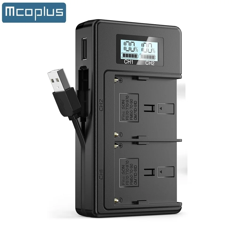 

Mcoplus NP-F970 ЖК-дисплей USB двойное зарядное устройство для Sony NP-F550 NP-F570 NP-F750 NP-F770