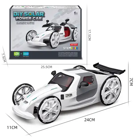 DIY Solar Toys Kids Assembled Solar Powered Sports Car STEM Science Education Power Drive Racing Car Christmas Gifts VG145