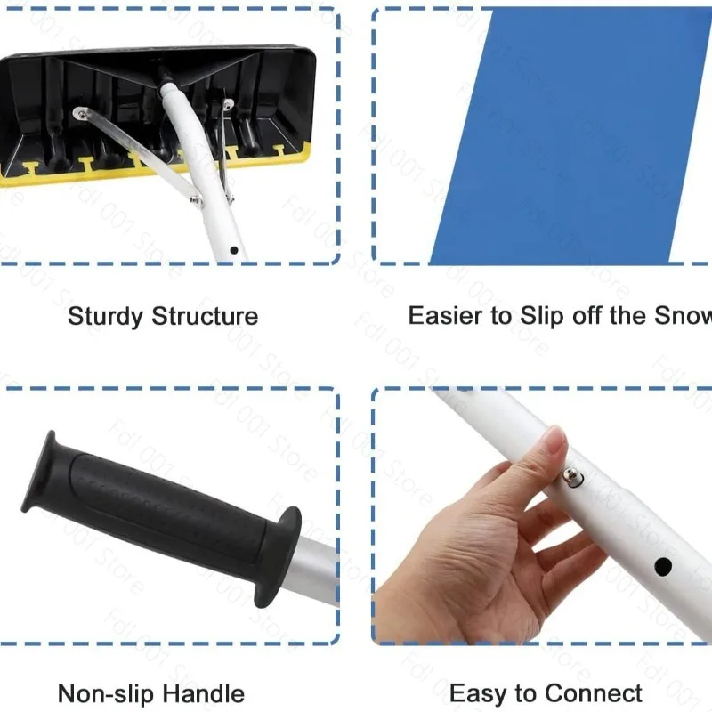 Roof Snow Shovel, Oxford Cloth Snow Rake, Retractable Long Handle Snow Rake
