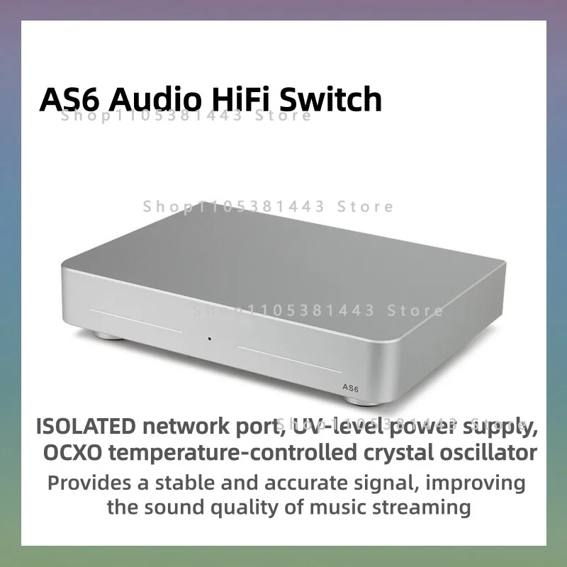 SC-Cut OCXO Use SFP Fiber Connection NEW Upgrade AS6 SW6-SFP 6-Port Hifi Audio Ethernet Switch Network Switch DC Powered