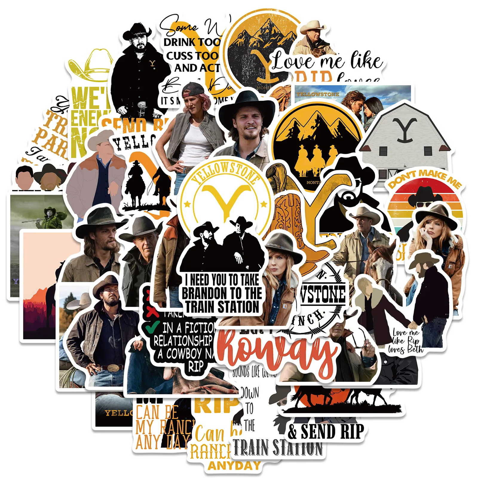 10/50PCS  Hot New Yellowstone Season Tv Show Sticker DIY Luggage Laptop Skateboard Cup Phone Books Guitar Kids Toy Gift Decal